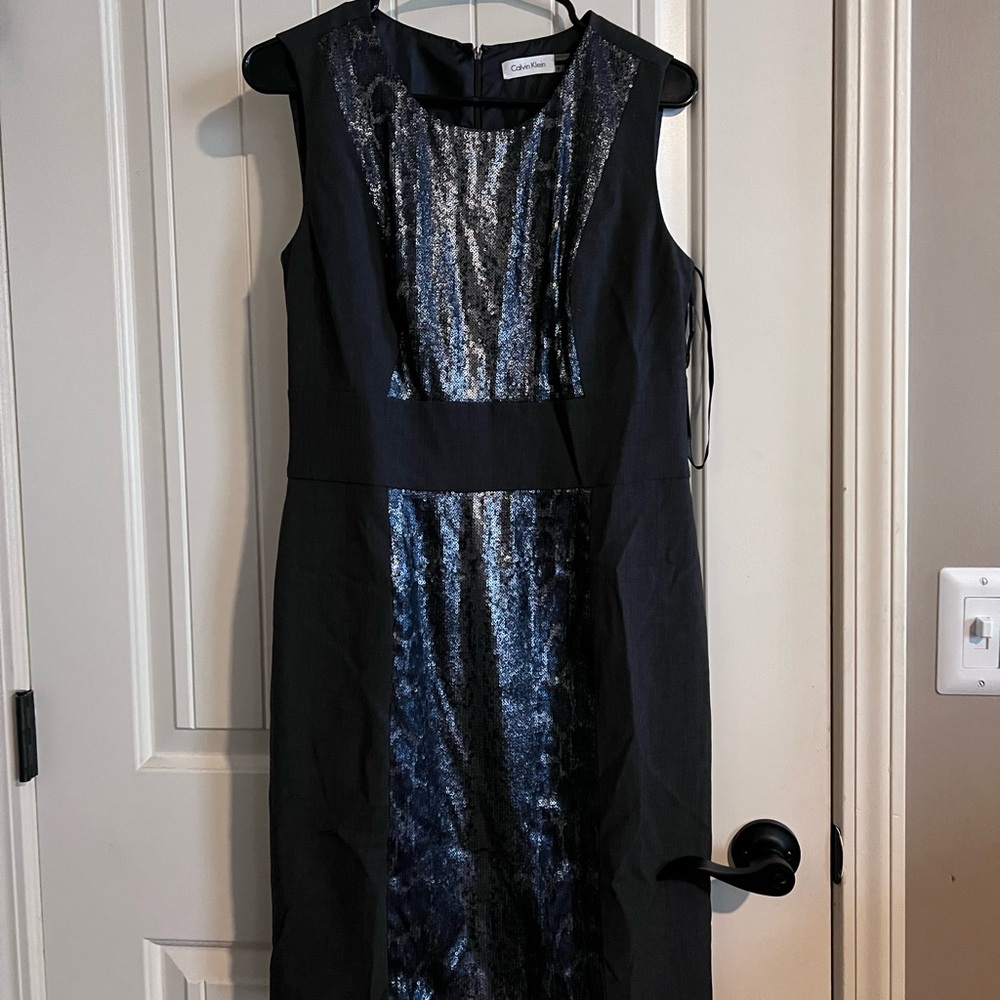 Calvin Klein Blue Sheath Cocktail Dress